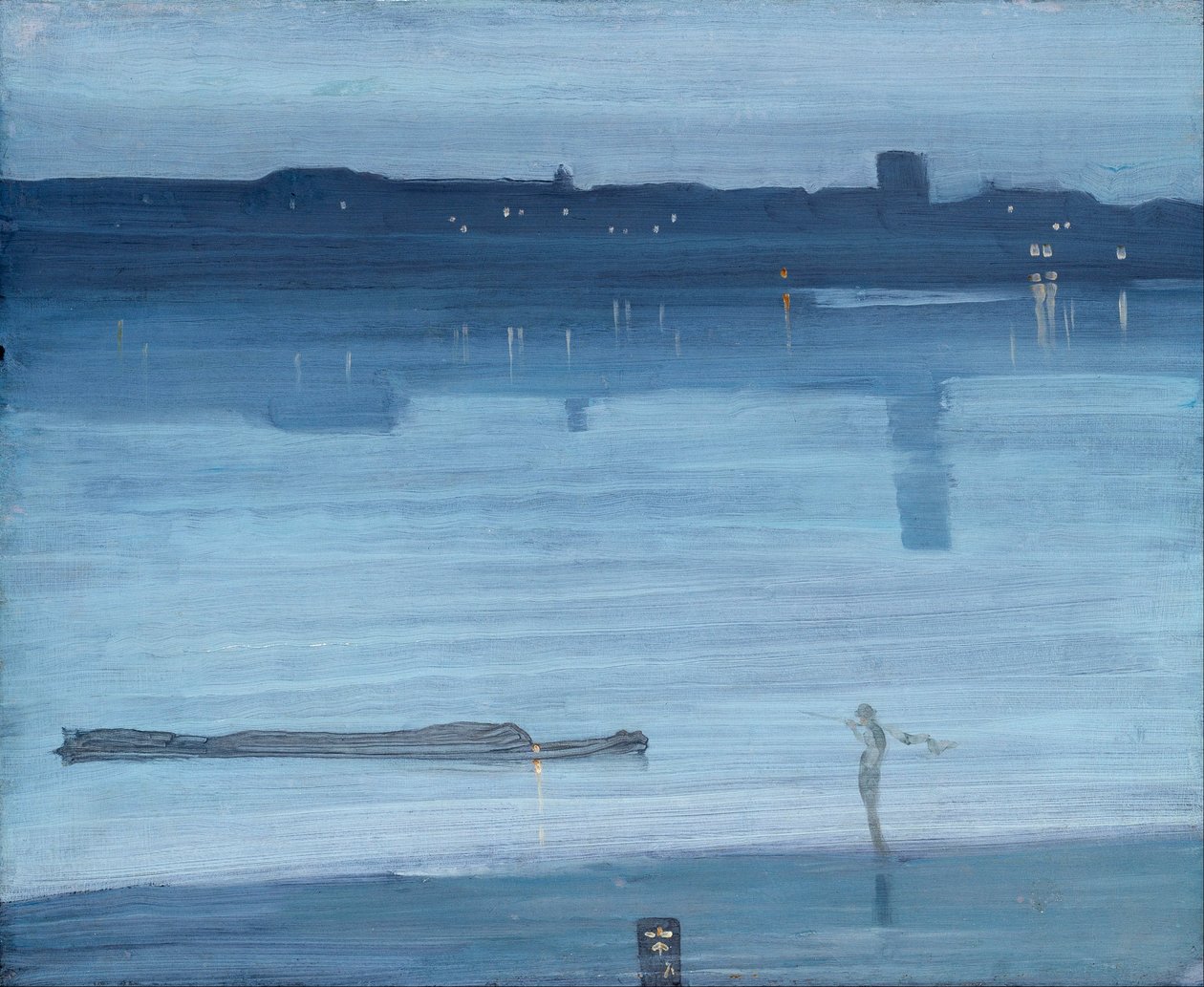 Nokturno- modrá a stříbrná od James Abbott McNeill Whistler