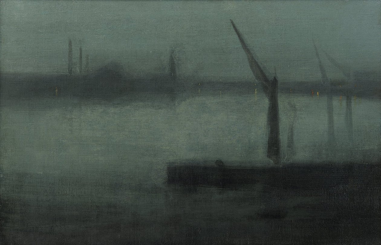 Nokturno- modrý a stříbrný- dosah Battersea od James Abbott McNeill Whistler