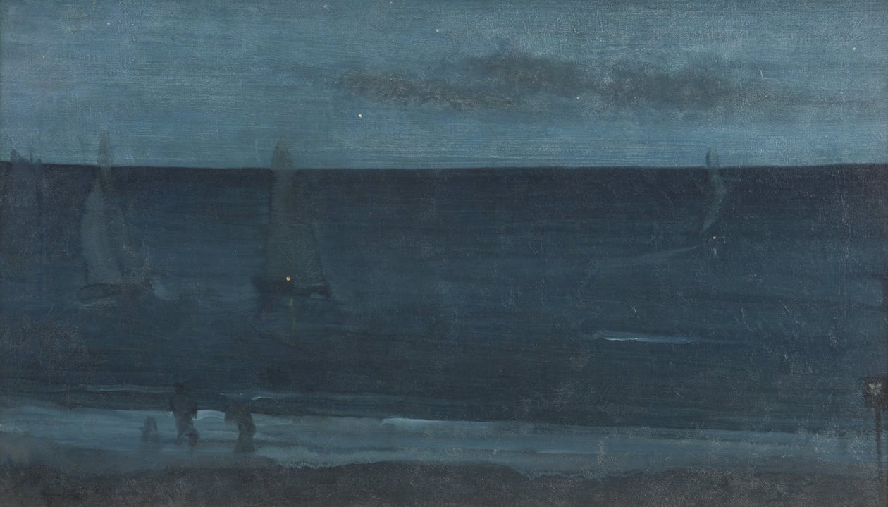 Nokturno- modrá a stříbrná- Bognor od James Abbott McNeill Whistler