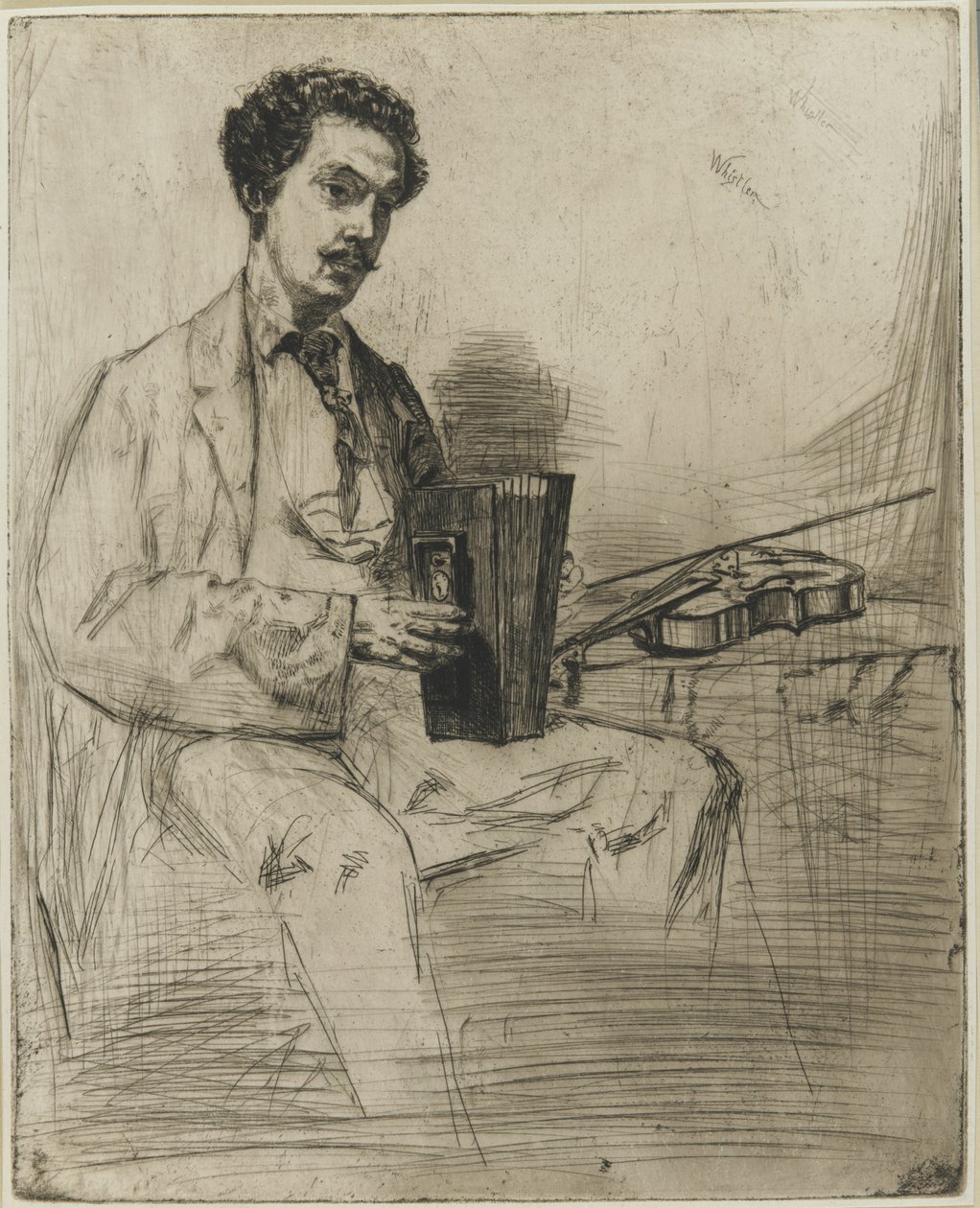 Ross Winans, asi 1861 (lept na papíře) od James Abbott McNeill Whistler