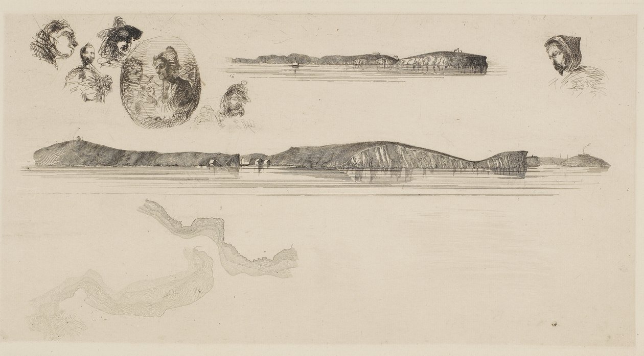 Sketches on the Coast Survey Plate, 1854-55 (lept na papíře) od James Abbott McNeill Whistler