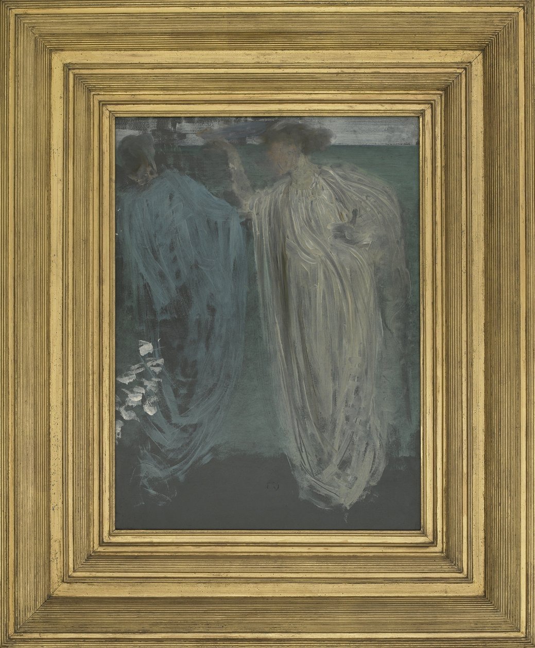 Symfonie v zelené a fialové, kolem roku 1868 (olej na desce namontované na dřevěné desce) od James Abbott McNeill Whistler