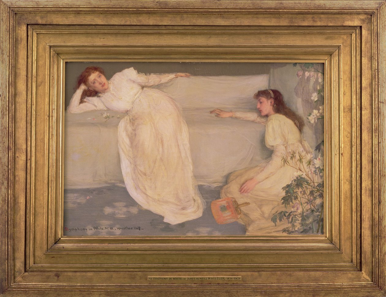 Symfonie v bílé, č. III, 1865-67 (včetně rámu) (viz také 88677) od James Abbott McNeill Whistler