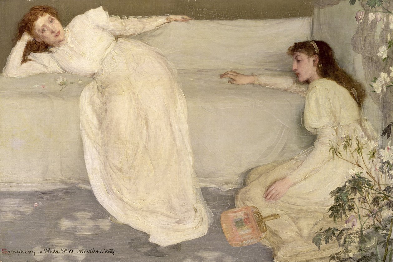 Symfonie v bílém, č. III, 1865-7 (bez rámu) (viz také 106898) od James Abbott McNeill Whistler