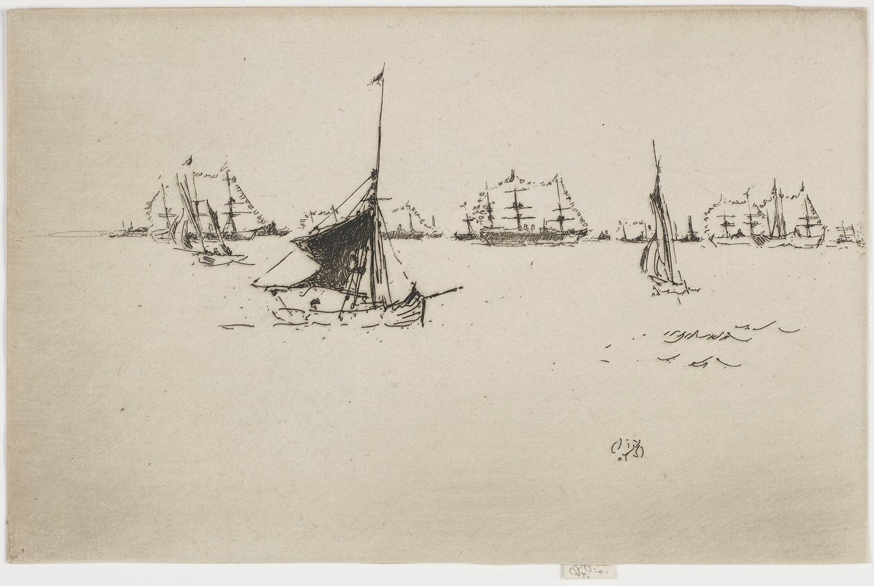 Flotila - Večer, 1887 (lept na papíře) od James Abbott McNeill Whistler