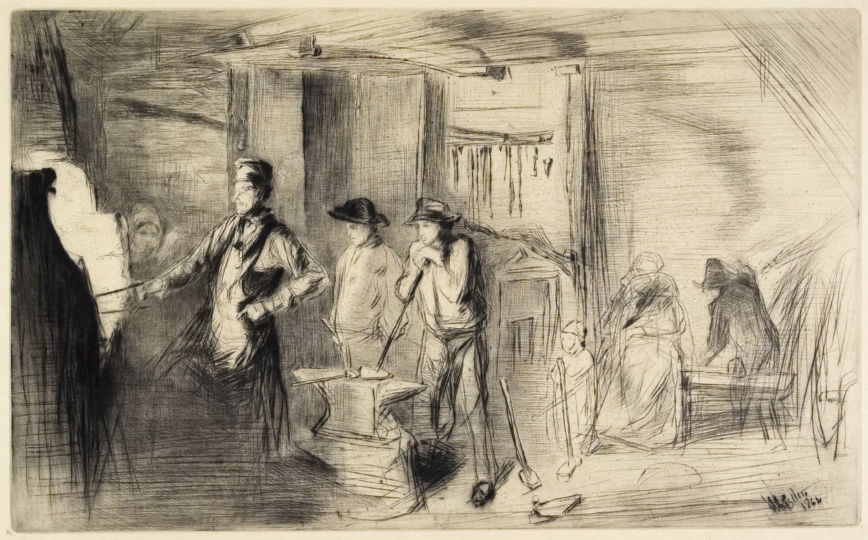 Kovárna z šestnácti leptů scén na Temži a dalších předmětů, 1861 od James Abbott McNeill Whistler