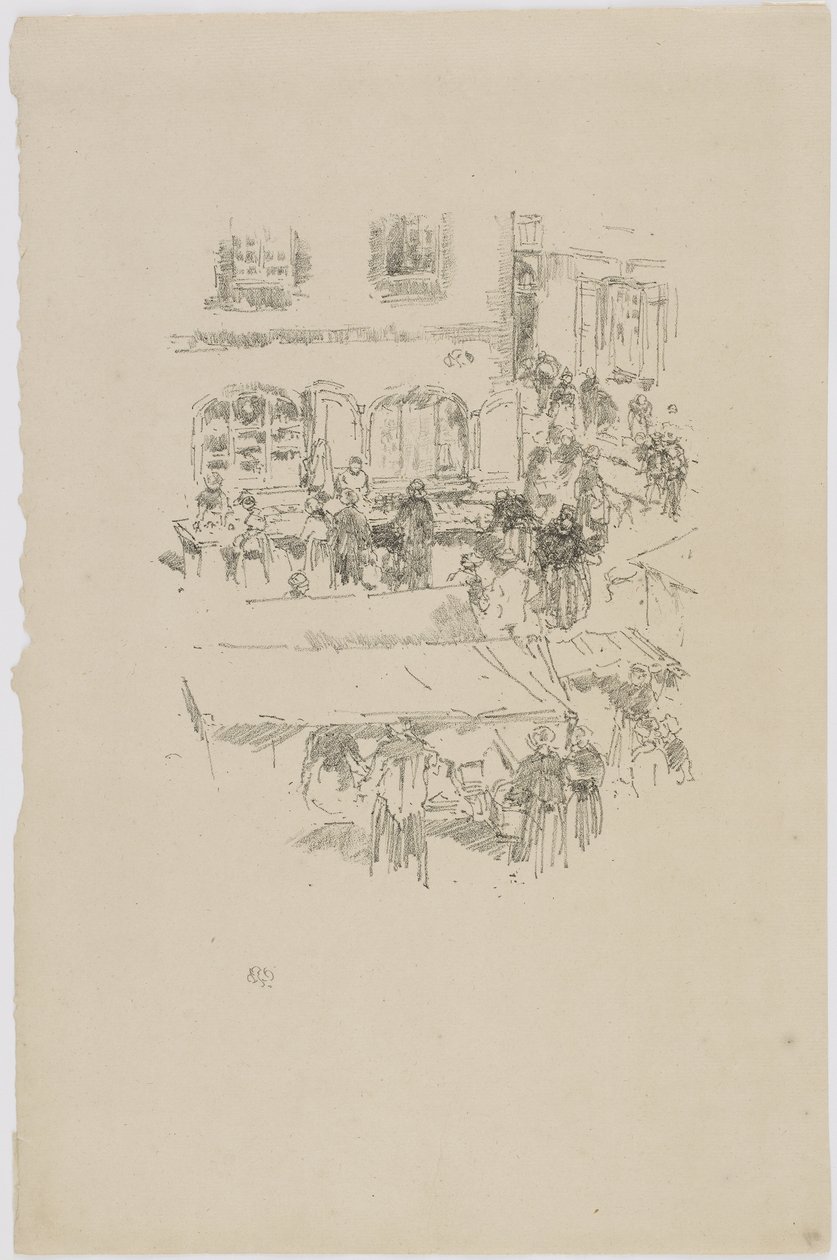 The Market-place, Vitre, 1893 (litho na papíře) od James Abbott McNeill Whistler