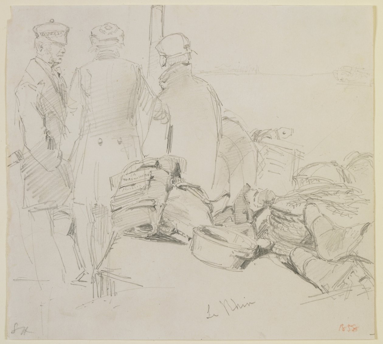 Rýn, 1858 (tužka na bílém papíře) od James Abbott McNeill Whistler
