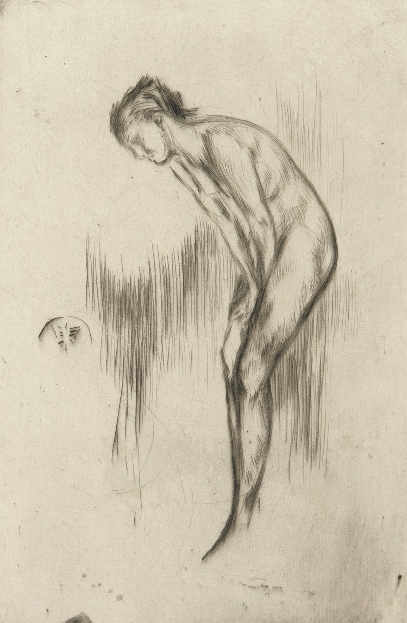 Tillie, a Model, 1873 (suchá jehla na papíře) od James Abbott McNeill Whistler