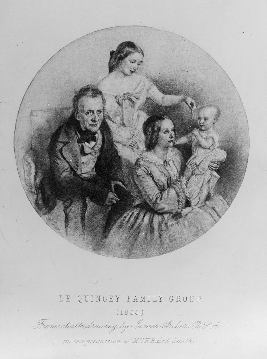 Thomas de Quincey a jeho rodina, 1855 od James Archer