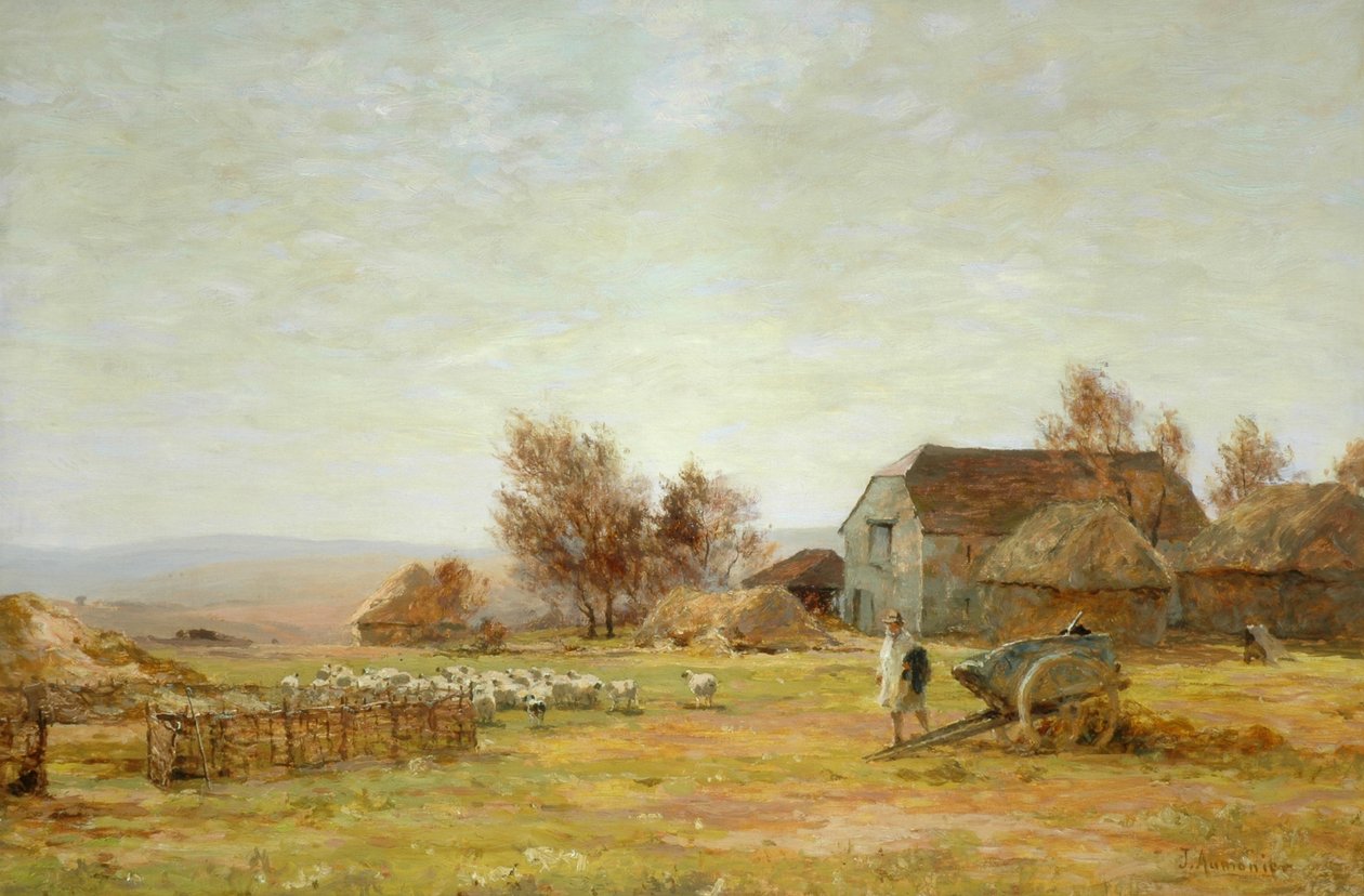 Ovčí farma na South Downs, 1906 od James Aumonier