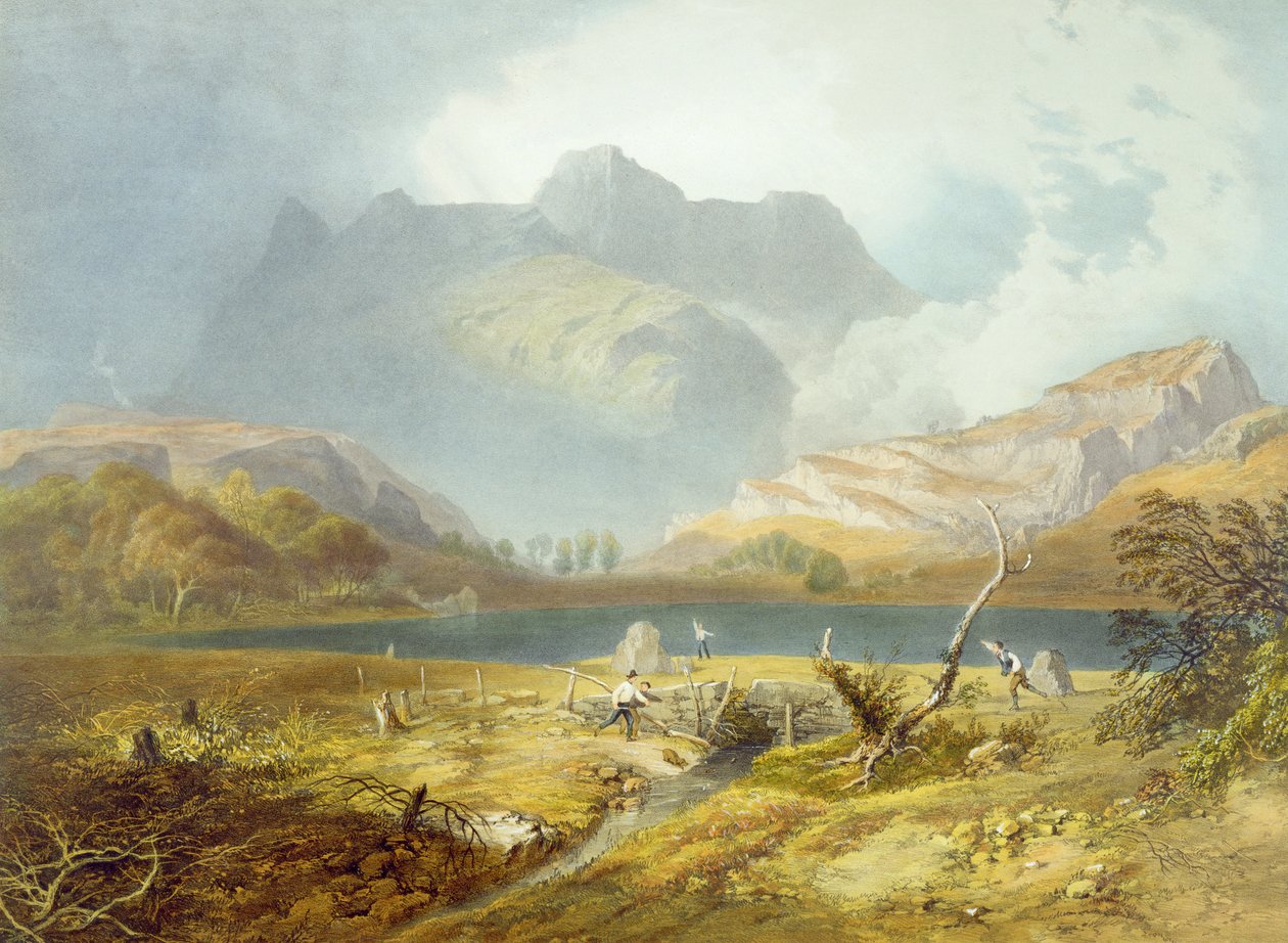 Langdale Pikes, z „The English Lake District“, 1853 (podrobnosti viz 90425) od James Baker Pyne