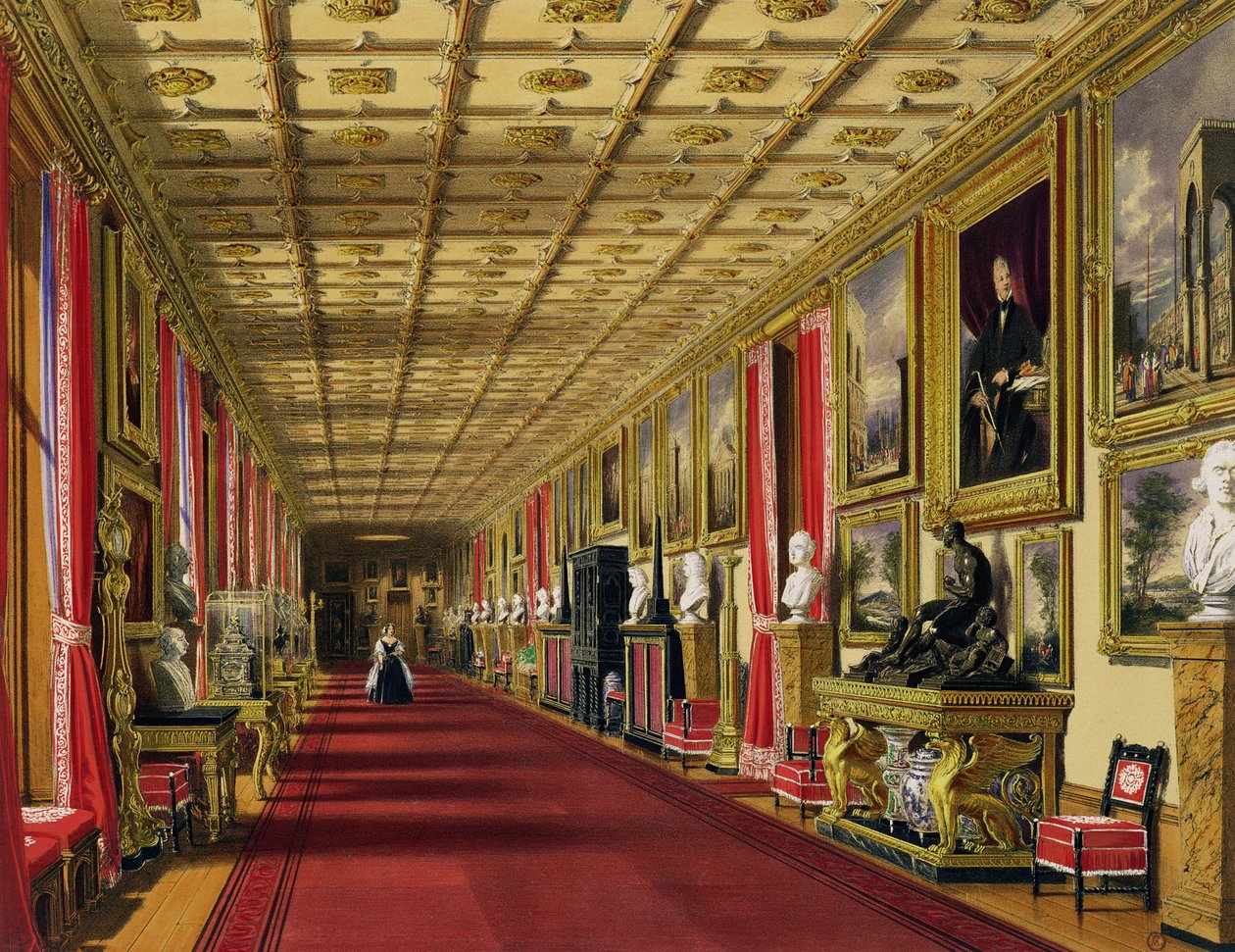 Jižní koridor, hrad Windsor, 1838 (chromolitho) od James Baker Pyne