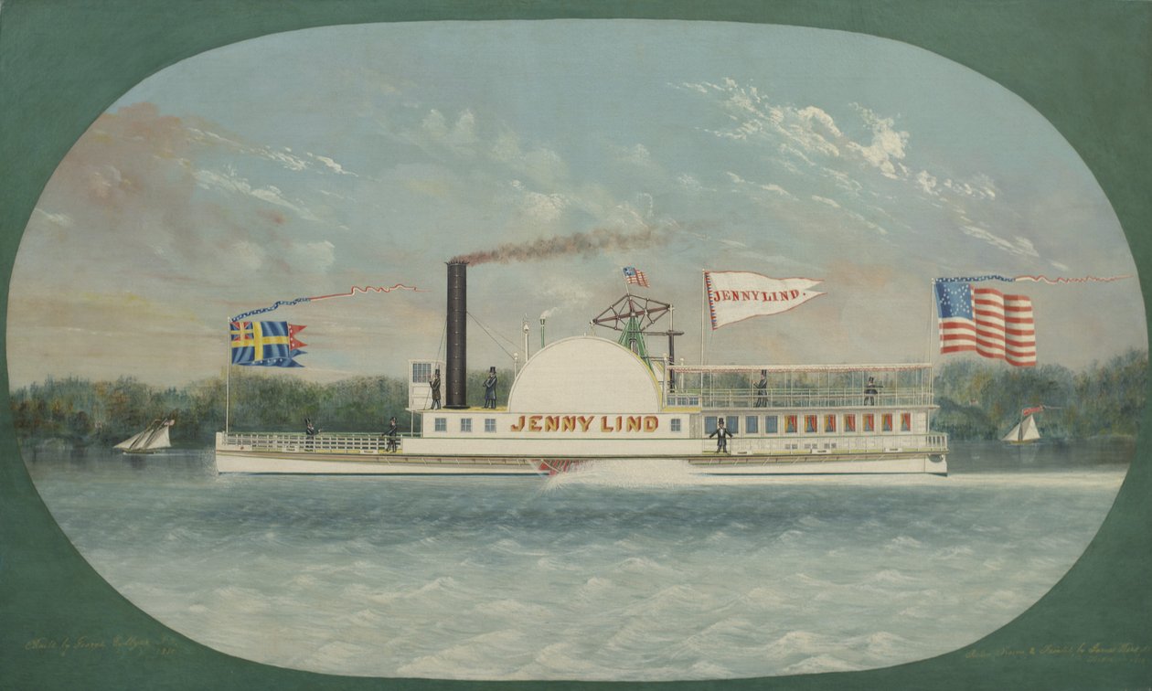 Parník Jenny Lind, 1850 od James Bard