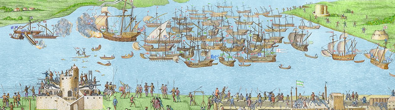 Tábořiště anglických sil poblíž Portsmouthu během bitvy o Solent od James Basire