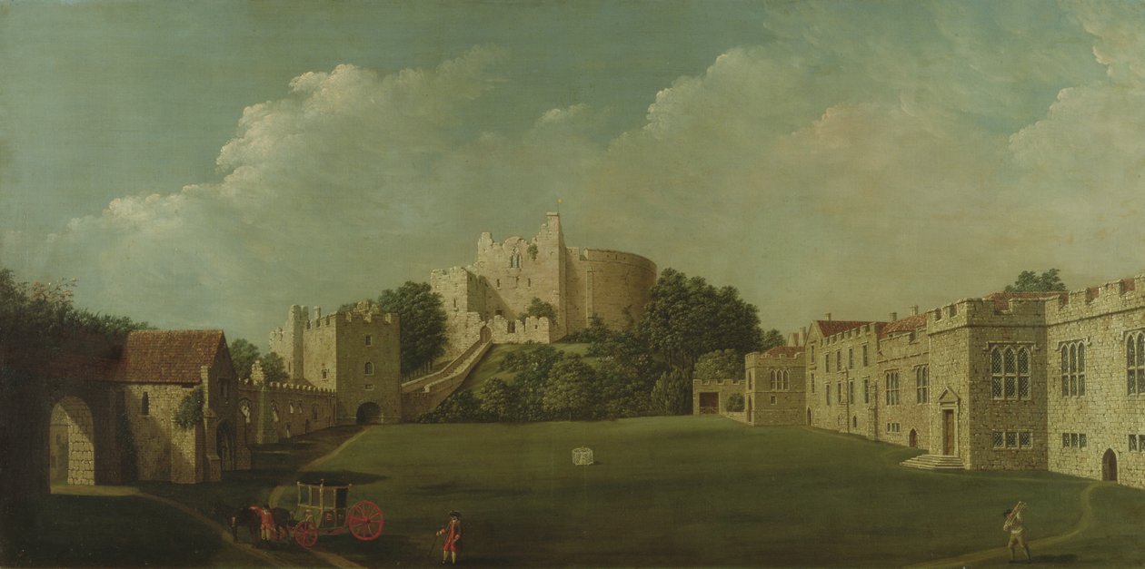 Hrad Arundel, pevnost a nádvoří, asi 1770 od James Canter