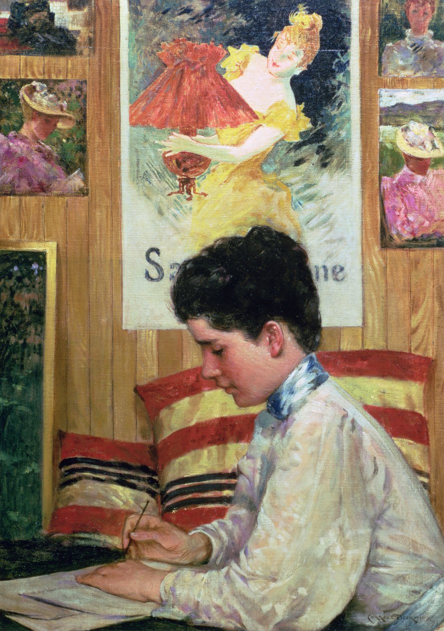 Interiér venkovského studia od James Carroll Beckwith