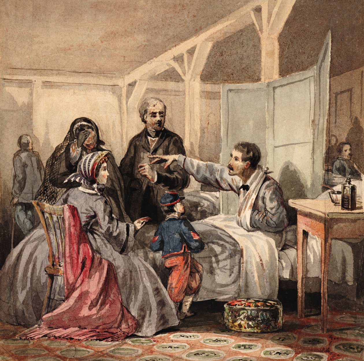 Notový obal Zpráva z bojiště, pub. 1864 (barevné lito) od James Fuller Queen