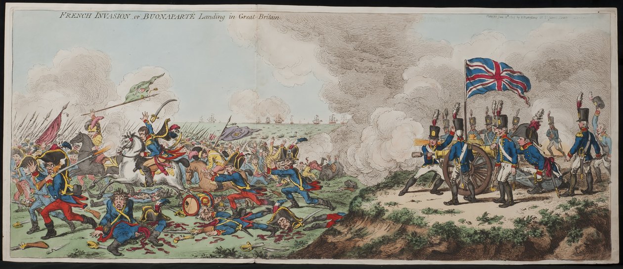 Francouzská invaze -nebo Buonaparte přistání ve Velké Británii od James Gillray