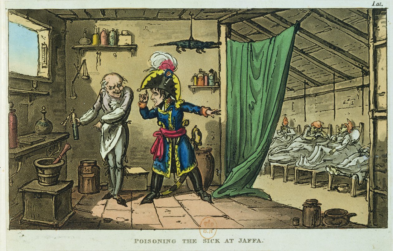 Napoleon Bonaparte (1769-1821) otráví nemocné v Jaffě, 1799 od James Gillray