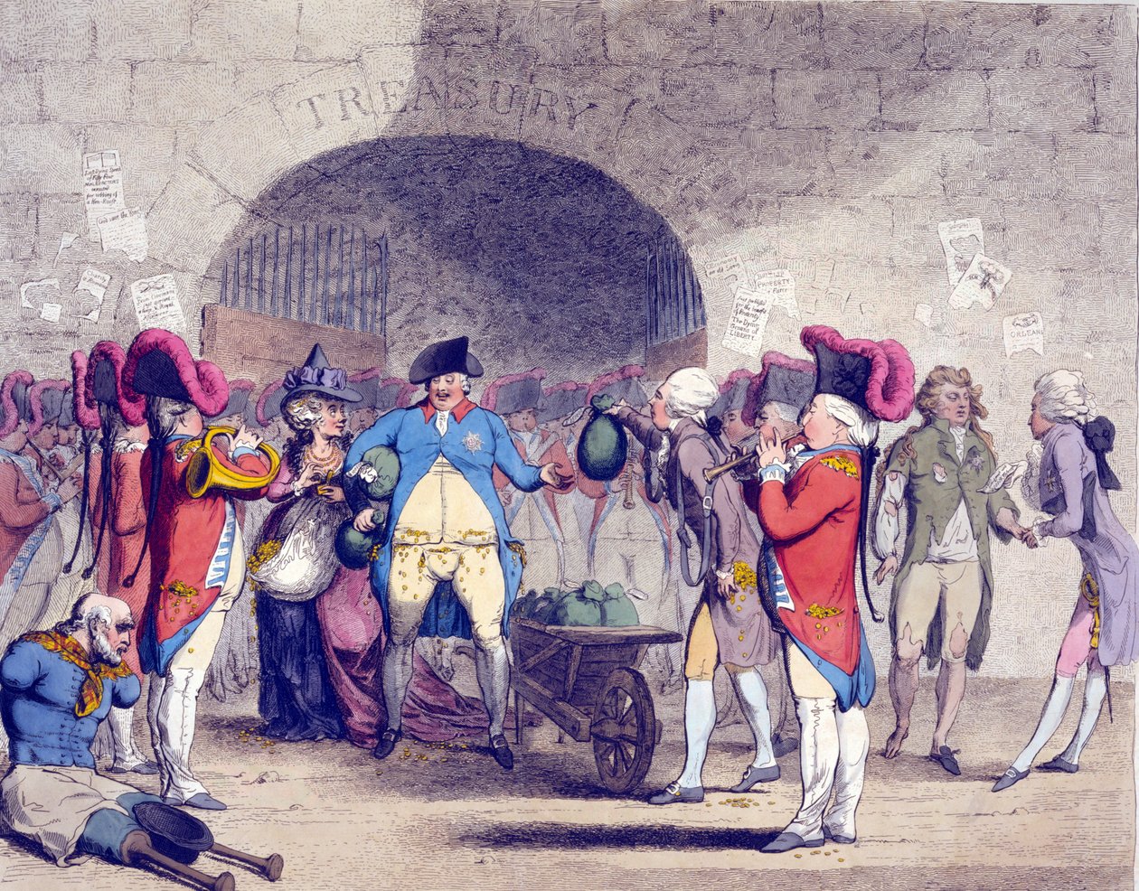 Nový způsob, jak zaplatit národní dluh Karikatura, 1786 od James Gillray