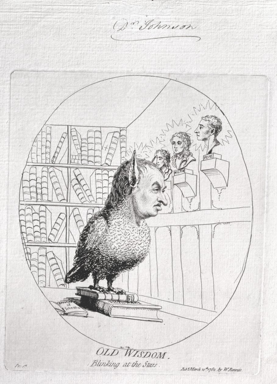 Old Wisdom: Blinking at the Stars, vydané v roce 1782 od James Gillray