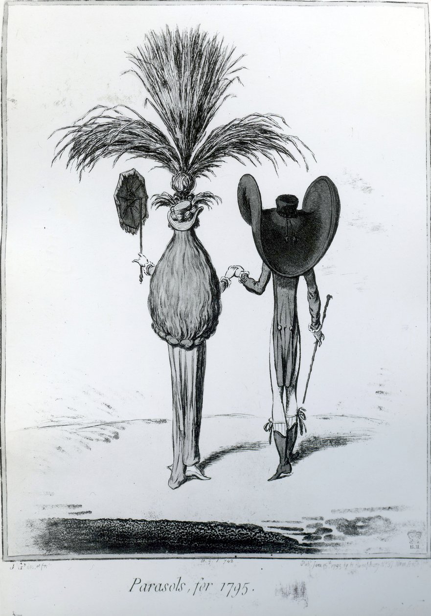 Slunečníky, za 1795, od James Gillray