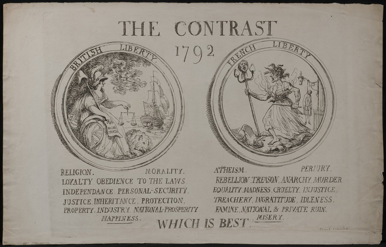 Kontrastu, 1792 od James Gillray