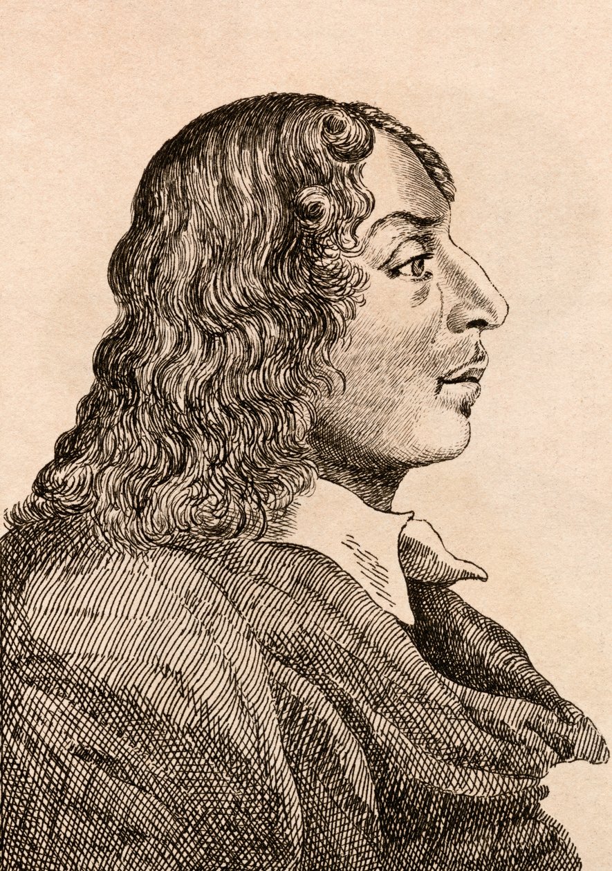 Salvatore Rosa, ilustrace z knihy "75 Portraits Of Celebrated Painters From Authentic Originals", vydané v Londýně roku 1817. od James Girtin