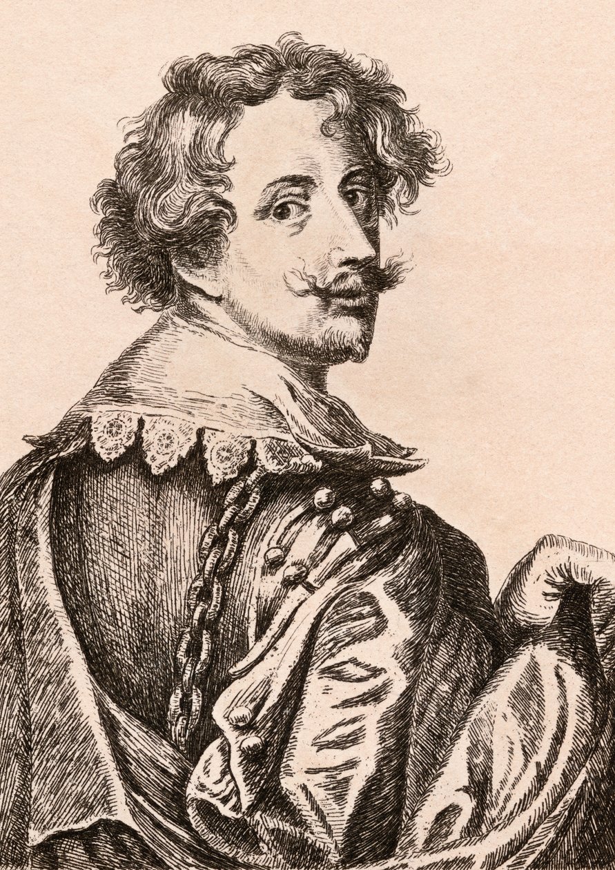 Sir Anthony van Dyck, ilustrace z publikace "75 Portraits Of Celebrated Painters From Authentic Originals", vydané v Londýně roku 1817. od James Girtin