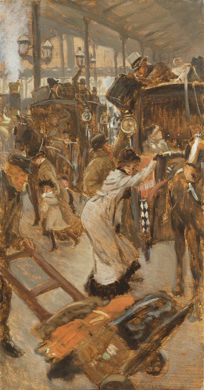 Odjezdové nástupiště, nádraží Victoria, c.1881-82 od James Jacques Joseph Tissot