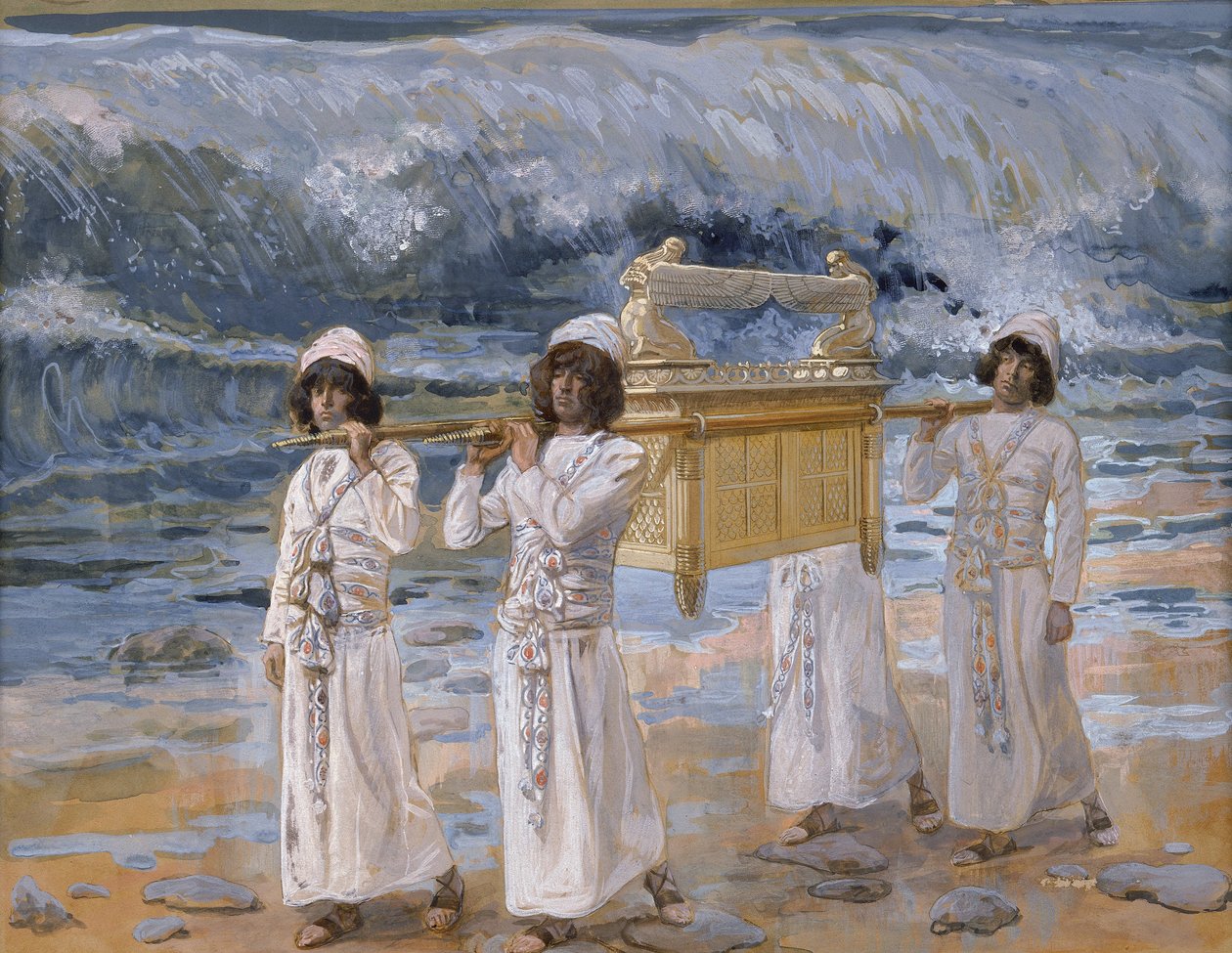 Archa prochází přes Jordán od James Jacques Joseph Tissot