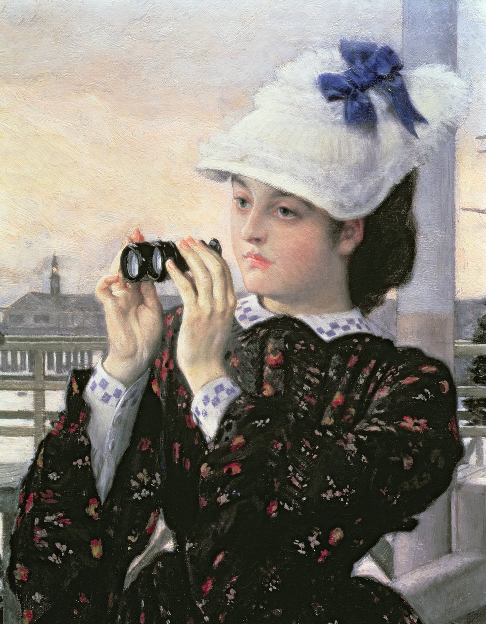 Kapitánova dcera, detail dívky s dalekohledem (detail 112524) od James Jacques Joseph Tissot