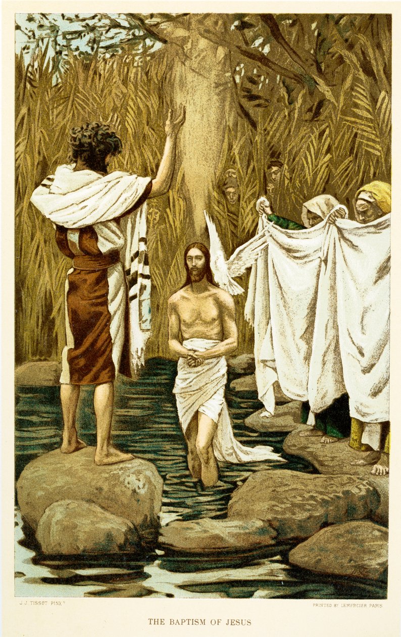 Ježíšův křest, svatý Matouš - Bible od James Jacques Joseph after Tissot