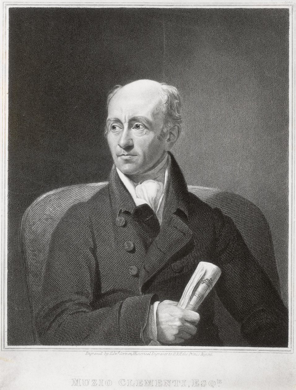Muzio Clementi (1752-1832), italský pianista a skladatel, vyryl Edward Scriven (1775-1841) od James Lonsdale