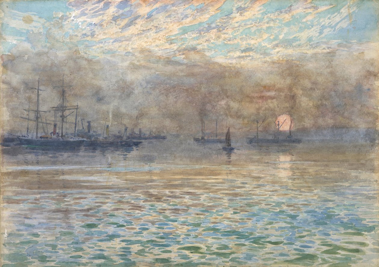 Zimní ráno, Wellington Harbour od James McLachlan Nairn