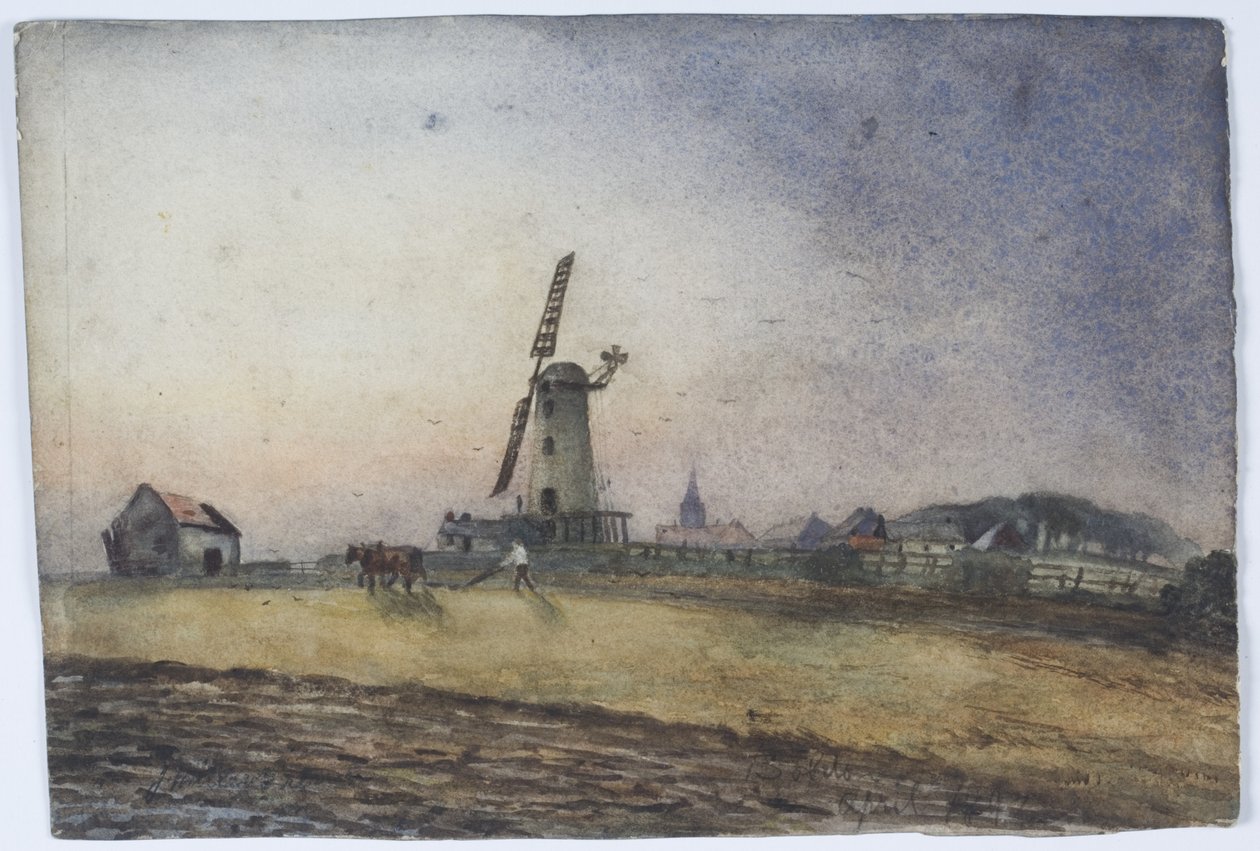 Boldon Mill (tužka, akvarel a tělová barva na papíře) od James Miller Brown