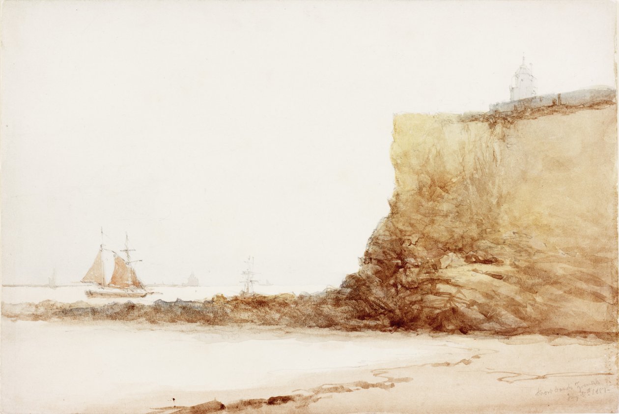 Short Sands Tynemouth (akvarel a tužka na papíře) od James Miller Brown