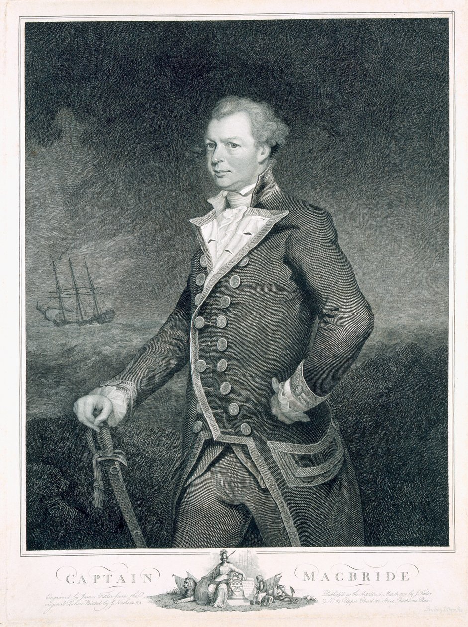 Portrét admirála Johna Macbrida (zemř. 1800), vyryl James Fittler (1758-1835) 1792 od James Northcote