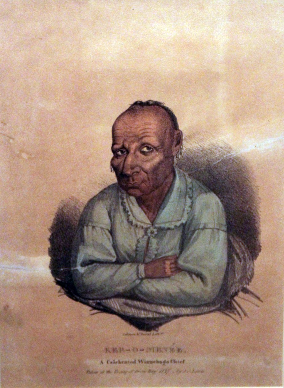 Ker-o-menée, oslavovaný náčelník Winnebago, 1827 od James Otto Lewis