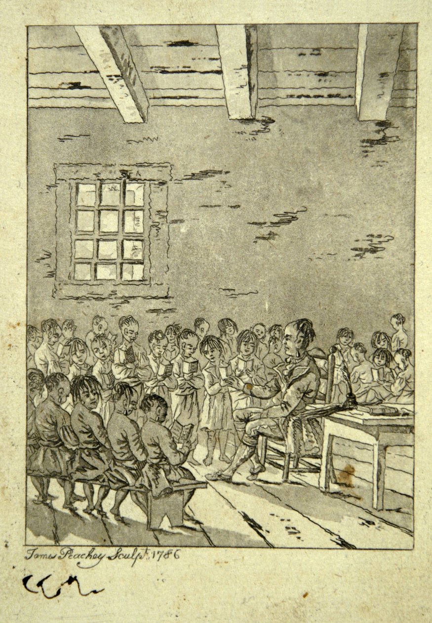 Učebna indiánské školy, 1786 od James Peachey