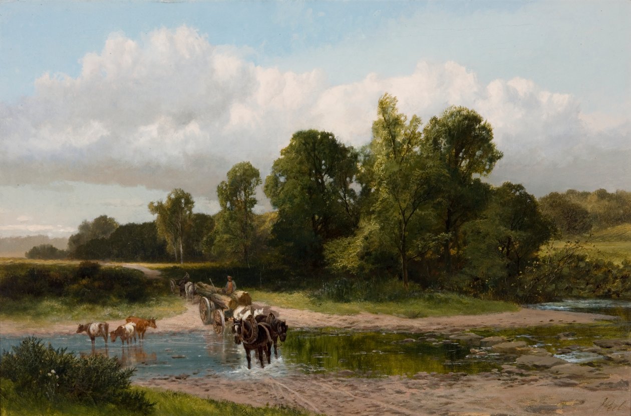 Ford na řece Whitadder, Berwickshire od James Peel