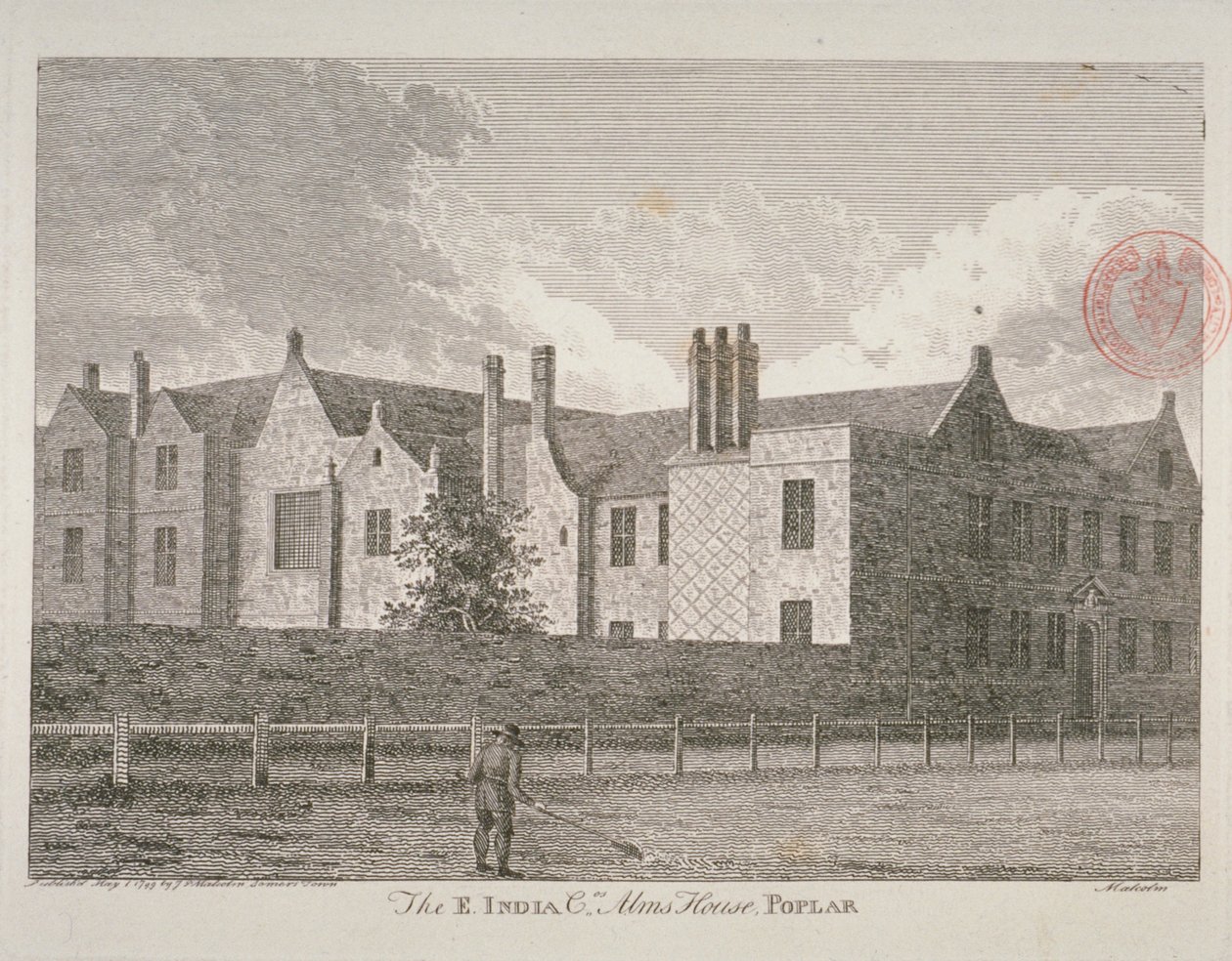 Pohled na chudobince Východoindické společnosti v Poplaru, 1799 od James Peller Malcolm