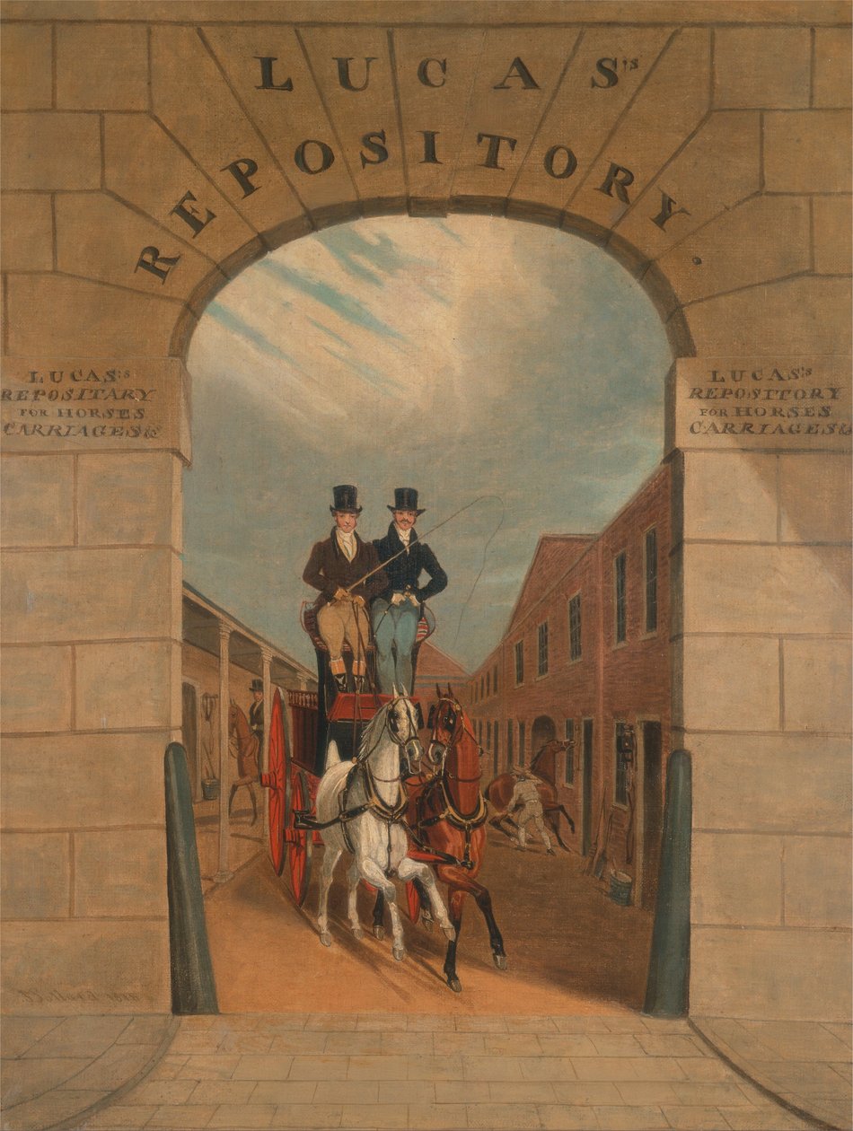 Školení páru v brzdě na Lucass Yardu, Clerkenwell od James Pollard