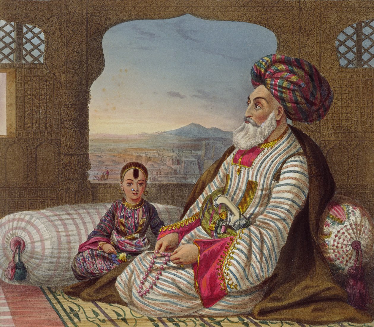 Dost Mahommed (1793-1863) král Kaubulu a jeho nejmladší syn, deska 2 z 