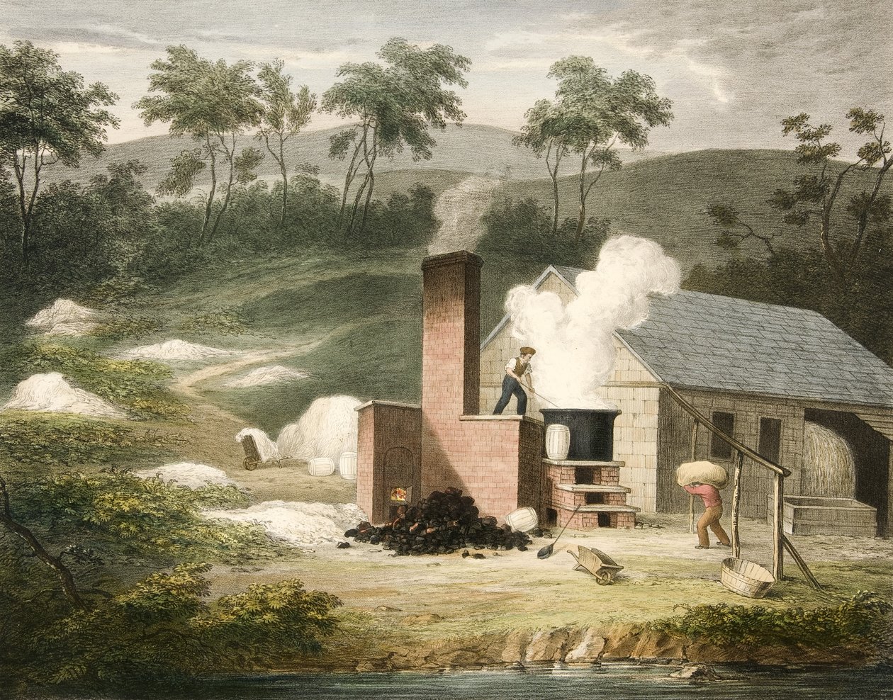 Bělení, Progress of Cotton č. 7, nakl. 1840 od James Richard Barfoot