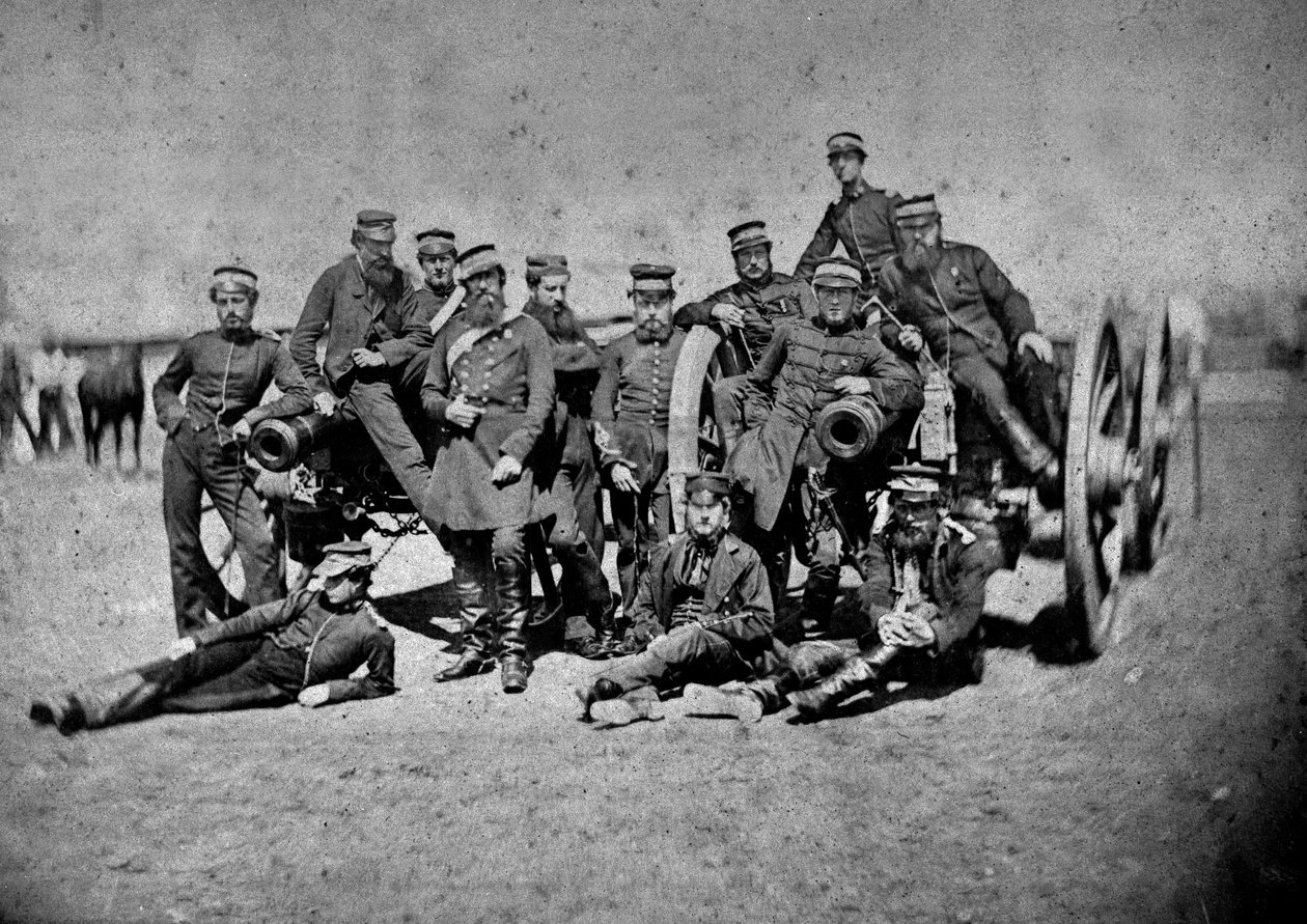 Devět liberních děl královského dělostřelectva připojeného k 3. divizi, 1855-56 od James Robertson