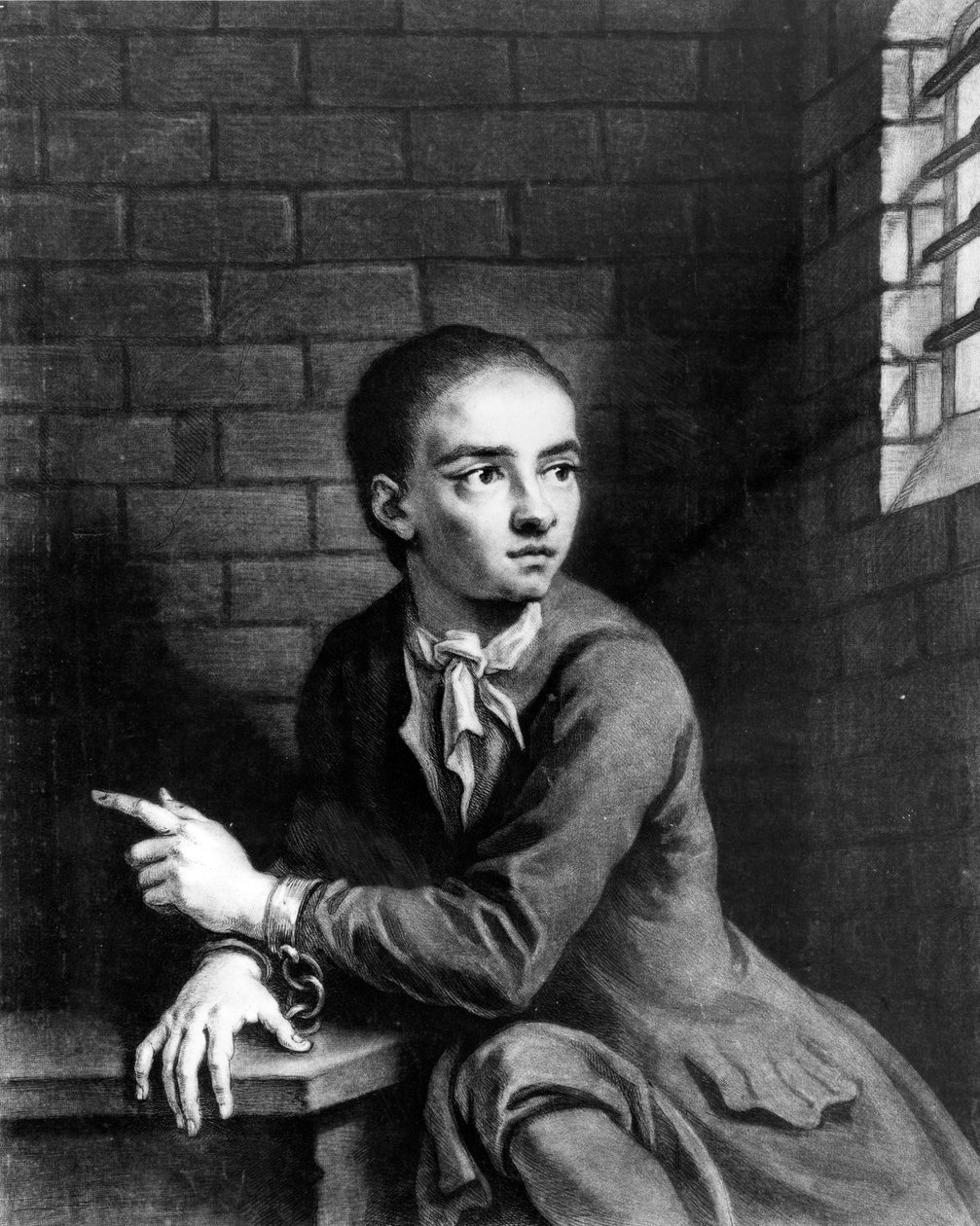 Jack Sheppard, vyrytý Georgem Whitem, 1728 od James Thornhill