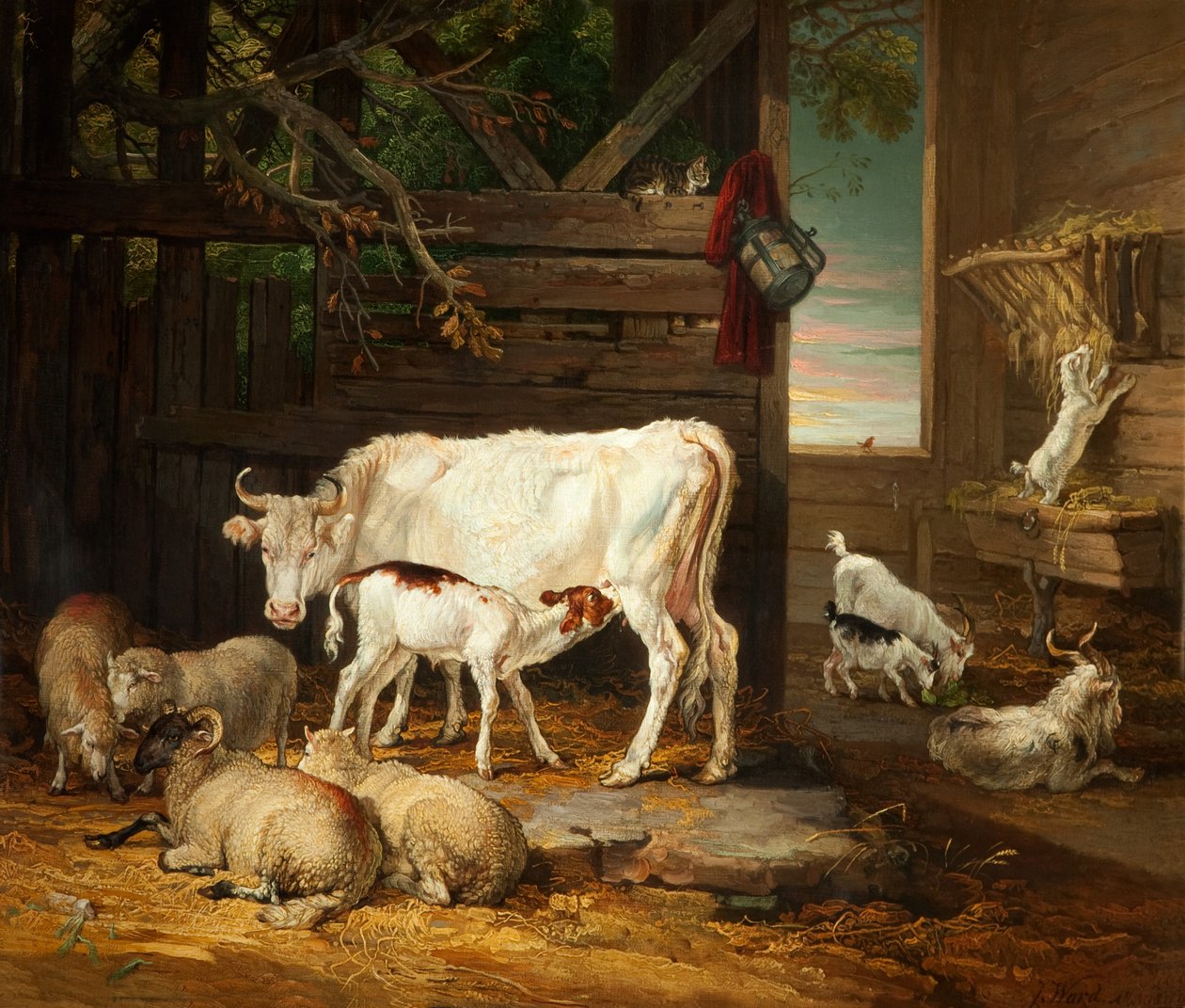 Interiér stáje, 1810 od James Ward