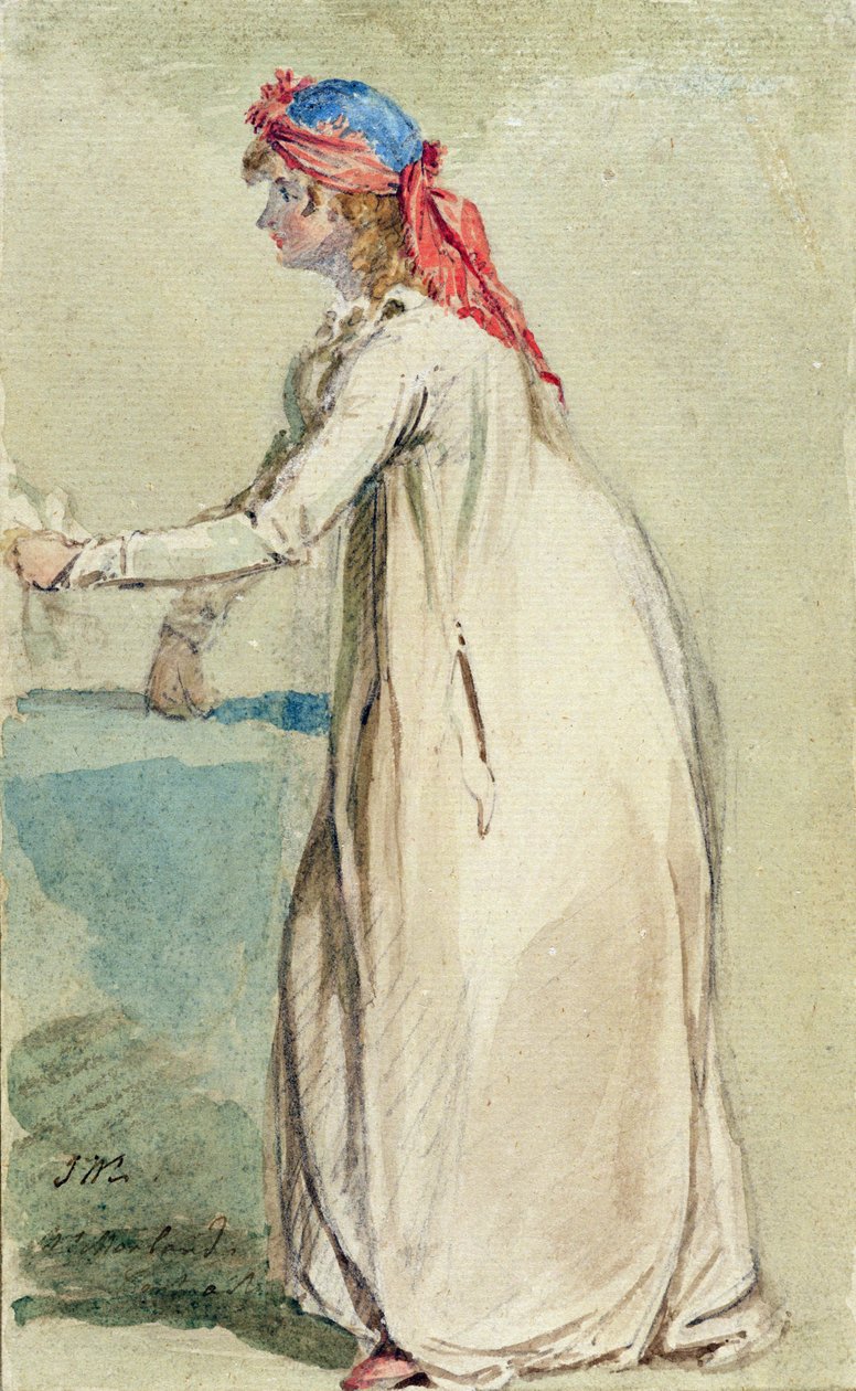 Portrét paní Morlandové, cca 1800-04 (wc nad tužkou na papíře) od James Ward